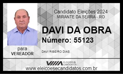 Candidato DAVI DA OBRA 2024 - MIRANTE DA SERRA - Eleições