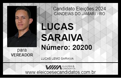 Candidato LUCAS SARAIVA 2024 - CANDEIAS DO JAMARI - Eleições