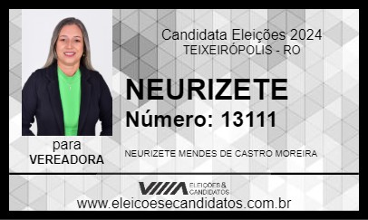 Candidato NEURIZETE 2024 - TEIXEIRÓPOLIS - Eleições