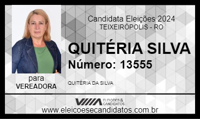 Candidato QUITÉRIA SILVA 2024 - TEIXEIRÓPOLIS - Eleições