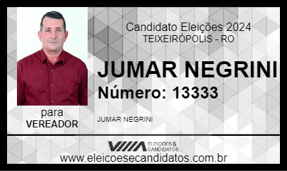 Candidato JUMAR NEGRINI 2024 - TEIXEIRÓPOLIS - Eleições