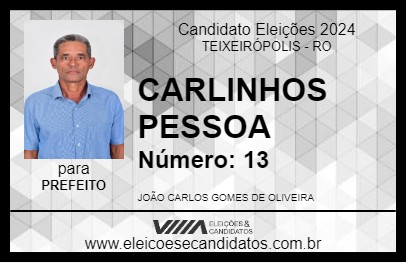 Candidato CARLINHOS PESSOA 2024 - TEIXEIRÓPOLIS - Eleições