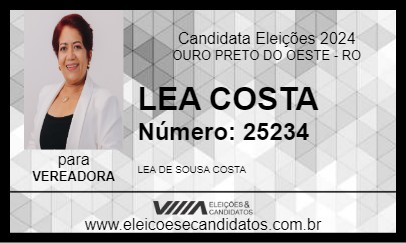 Candidato LEA COSTA 2024 - OURO PRETO DO OESTE - Eleições