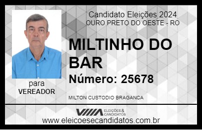 Candidato MILTINHO DO BAR 2024 - OURO PRETO DO OESTE - Eleições