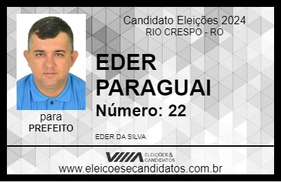 Candidato EDER PARAGUAI 2024 - RIO CRESPO - Eleições