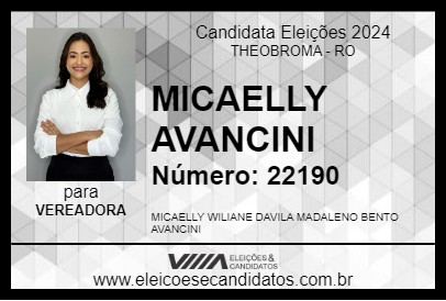 Candidato MICAELLY AVANCINI 2024 - THEOBROMA - Eleições