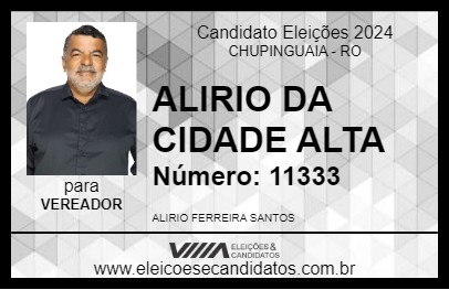 Candidato ALIRIO DA CIDADE ALTA 2024 - CHUPINGUAIA - Eleições