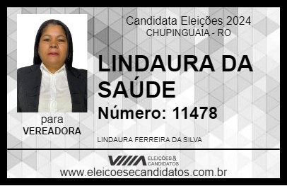 Candidato LINDAURA DA SAÚDE 2024 - CHUPINGUAIA - Eleições