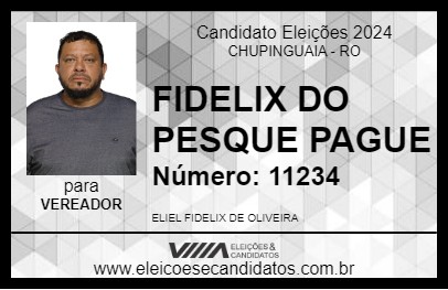 Candidato FIDELIX DO PESQUE PAGUE 2024 - CHUPINGUAIA - Eleições