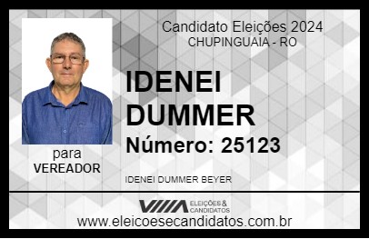 Candidato IDENEI DUMMER 2024 - CHUPINGUAIA - Eleições