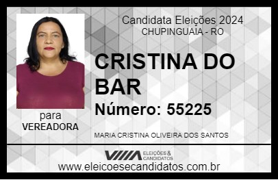 Candidato CRISTINA DO BAR 2024 - CHUPINGUAIA - Eleições