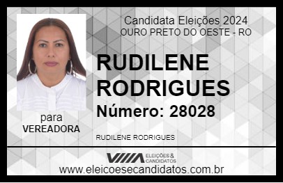 Candidato RUDILENE RODRIGUES 2024 - OURO PRETO DO OESTE - Eleições