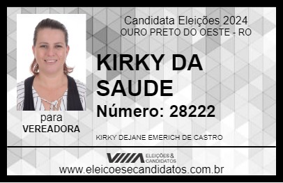 Candidato KIRKY DA SAUDE 2024 - OURO PRETO DO OESTE - Eleições