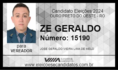 Candidato ZE GERALDO 2024 - OURO PRETO DO OESTE - Eleições