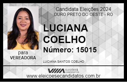 Candidato LUCIANA COELHO 2024 - OURO PRETO DO OESTE - Eleições