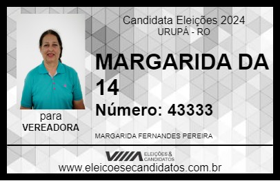 Candidato MARGARIDA DA 14 2024 - URUPÁ - Eleições