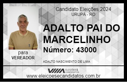 Candidato ADALTO PAI DO MARCELINHO 2024 - URUPÁ - Eleições