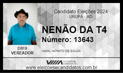 Candidato NENÃO DA T4 2024 - URUPÁ - Eleições