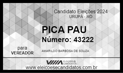 Candidato PICA PAU 2024 - URUPÁ - Eleições