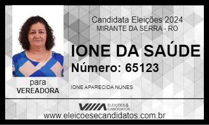 Candidato IONE DA SAÚDE 2024 - MIRANTE DA SERRA - Eleições