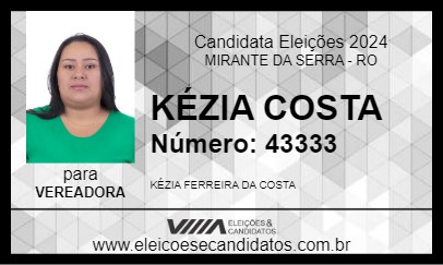 Candidato KÉZIA COSTA 2024 - MIRANTE DA SERRA - Eleições