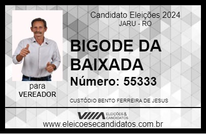 Candidato BIGODE DA BAIXADA 2024 - JARU - Eleições