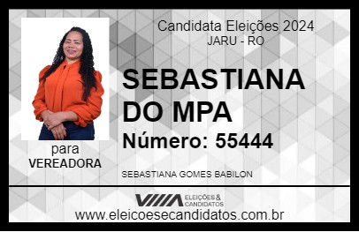 Candidato SEBASTIANA DO MPA 2024 - JARU - Eleições