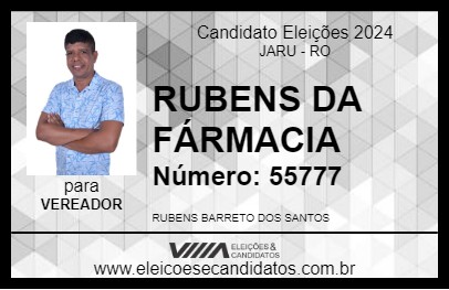 Candidato RUBENS DA FÁRMACIA 2024 - JARU - Eleições