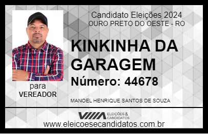 Candidato KINKINHA DA GARAGEM 2024 - OURO PRETO DO OESTE - Eleições