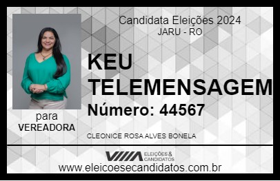 Candidato KEU TELEMENSAGEM 2024 - JARU - Eleições