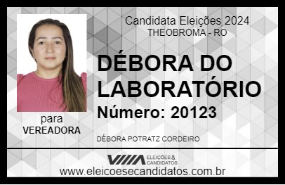 Candidato DÉBORA DO LABORATÓRIO 2024 - THEOBROMA - Eleições