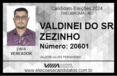 Candidato VALDINEI DO SR ZEZINHO 2024 - THEOBROMA - Eleições