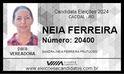 Candidato NEIA FERREIRA 2024 - CACOAL - Eleições