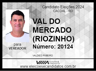 Candidato VAL DO MERCADO (RIOZINHO) 2024 - CACOAL - Eleições