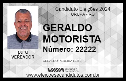 Candidato GERALDO MOTORISTA 2024 - URUPÁ - Eleições