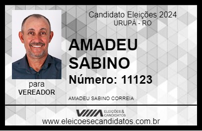 Candidato AMADEU SABINO 2024 - URUPÁ - Eleições