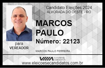 Candidato MARCOS PAULO 2024 - ALVORADA DO OESTE - Eleições