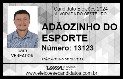 Candidato ADÃOZINHO DO ESPORTE 2024 - ALVORADA DO OESTE - Eleições