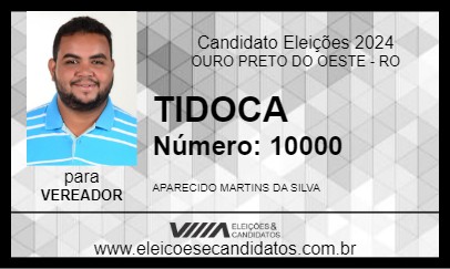 Candidato TIDOCA 2024 - OURO PRETO DO OESTE - Eleições