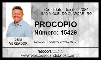 Candidato EDILSON PROCÓPIO 2024 - SÃO MIGUEL DO GUAPORÉ - Eleições