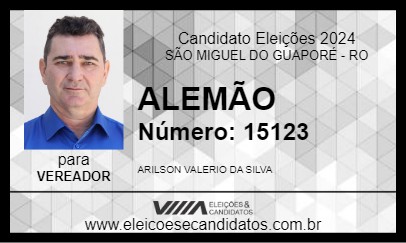 Candidato ALEMÃO 2024 - SÃO MIGUEL DO GUAPORÉ - Eleições