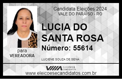 Candidato LUCIA DO SANTA ROSA 2024 - VALE DO PARAÍSO - Eleições