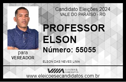 Candidato PROFESSOR ELSON 2024 - VALE DO PARAÍSO - Eleições