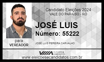 Candidato JOSÉ LUIS 2024 - VALE DO PARAÍSO - Eleições