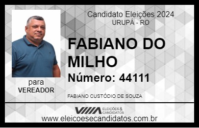 Candidato FABIANO DO MILHO 2024 - URUPÁ - Eleições