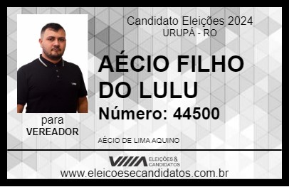 Candidato AÉCIO FILHO DO LULU 2024 - URUPÁ - Eleições