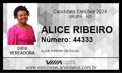 Candidato ALICE RIBEIRO 2024 - URUPÁ - Eleições