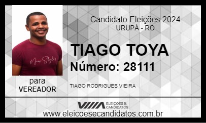 Candidato TIAGO TOYA 2024 - URUPÁ - Eleições