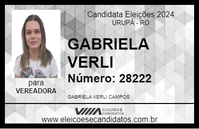 Candidato GABRIELA VERLI 2024 - URUPÁ - Eleições