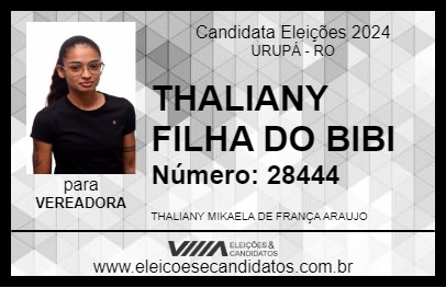 Candidato THALIANY FILHA DO BIBI 2024 - URUPÁ - Eleições